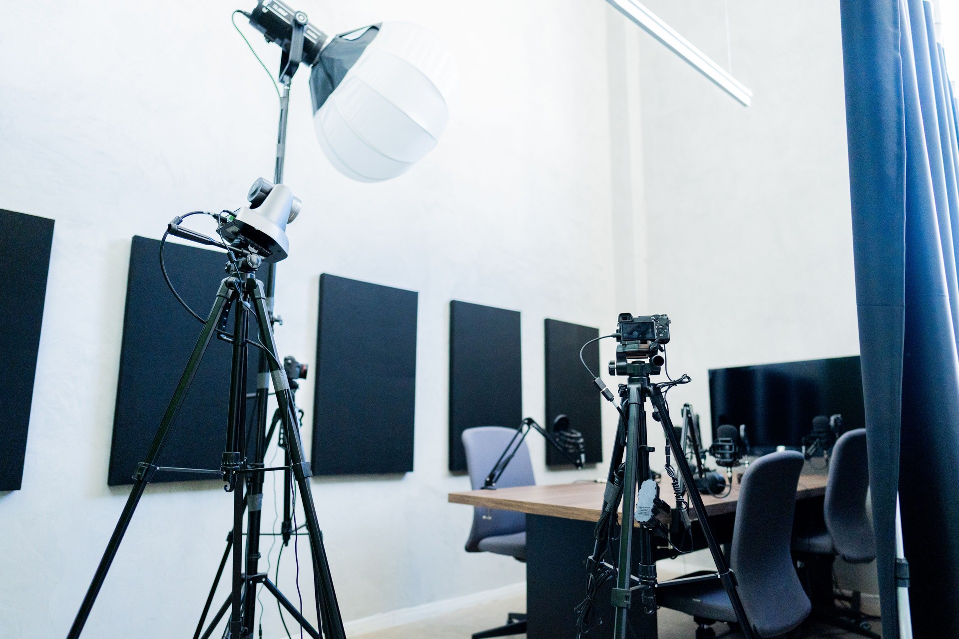 Empty broadcasting or recording studio